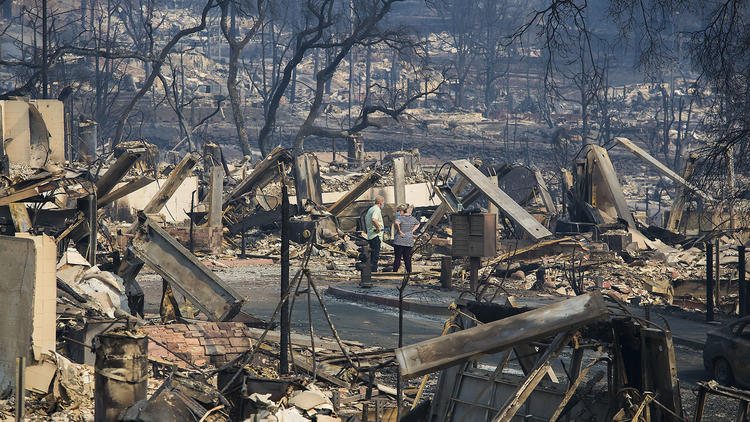 Imagen después del fuego de Santa Rosa